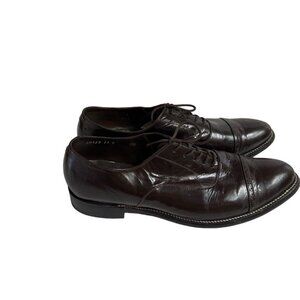 Stacy Baldwin Leather Dark Brown Men's Cap Toe Dress Shoes Size 12 sku 2625